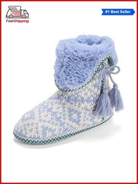 🎅 Fuzzy Memory Foam Bootie Slipper Sock with Grippers Cozy